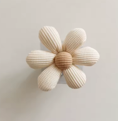 Boho Corduroy Flower Wall Hook & Cabinet Knob for Nursery